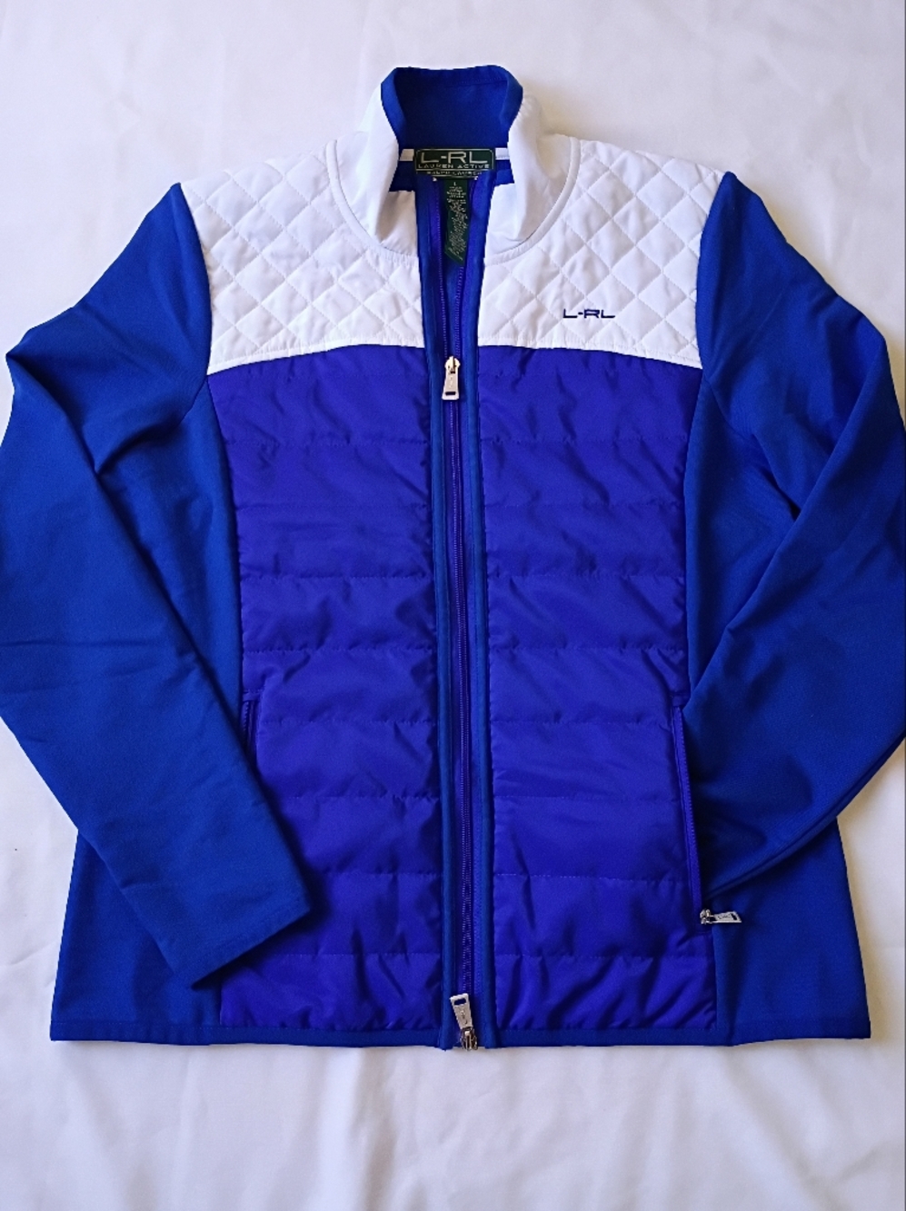 Ralph Lauren Blue and White Active Polo - RL Lauren Active Size L.